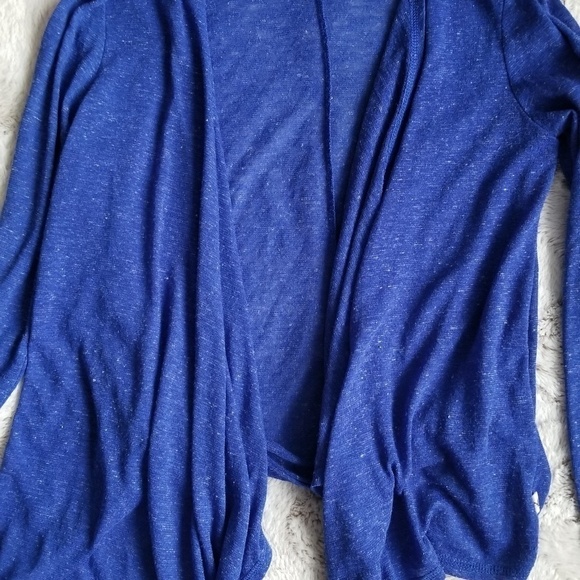 American Eagle Outfitters Linen Blend Blue Open Cardigan Size S - Picture 4 of 8
